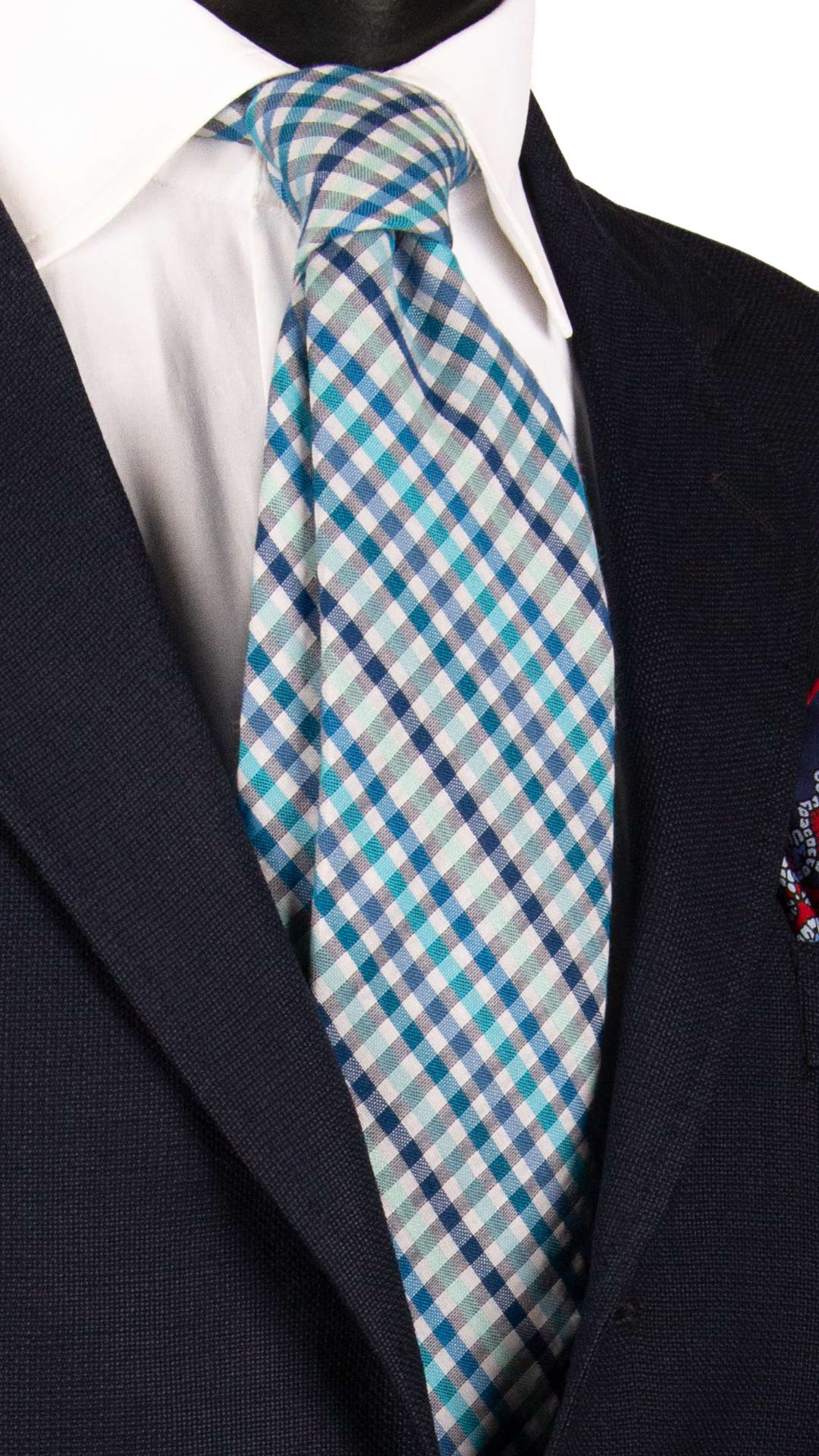 Cravatta a Quadri in Seta Cotone Multicolor 7210 Graffeo Cravatte Made in Italy