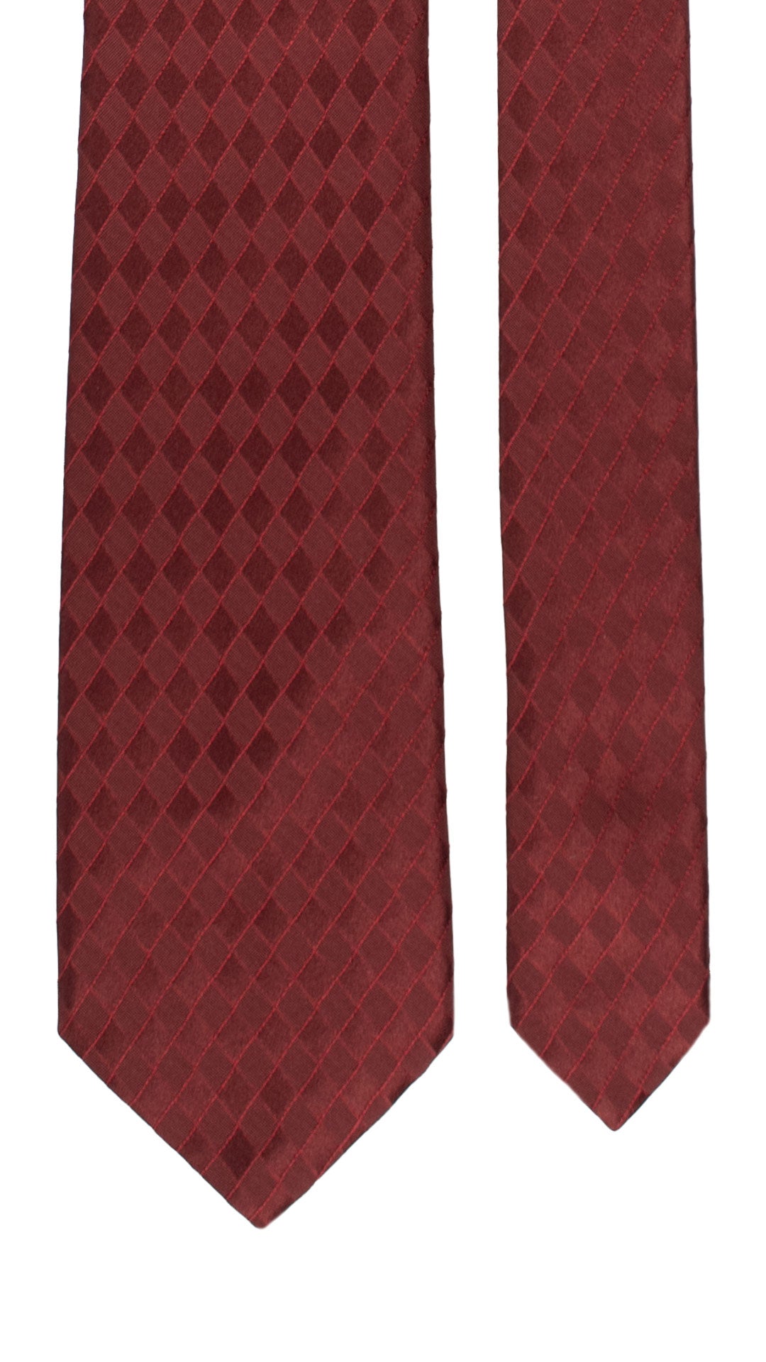 Cravatta a Rombi di Seta Bordeaux 7300 Graffeo Cravatte Made in Italy Pala
