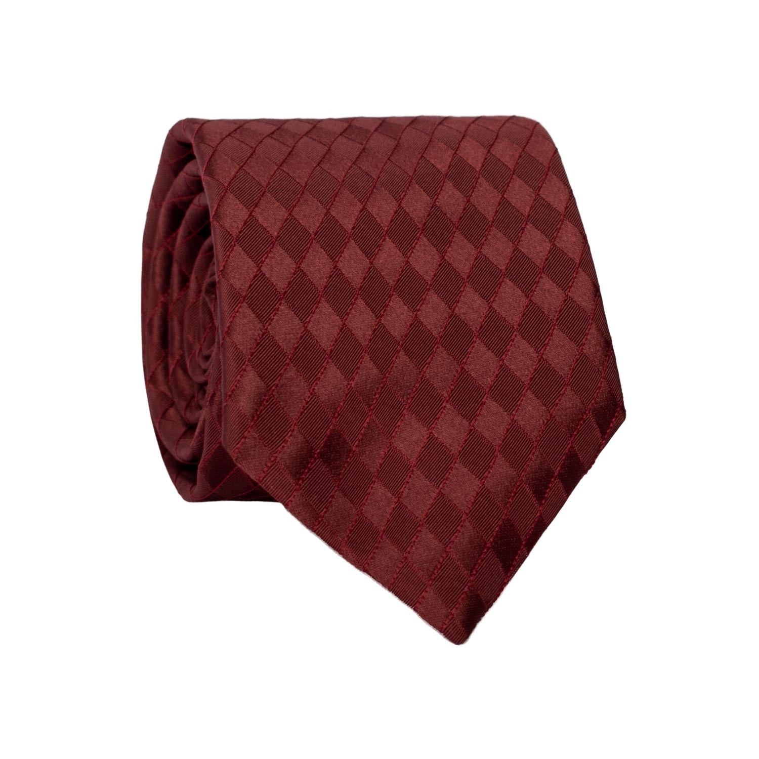 Cravatta a Rombi di Seta Bordeaux 7300 Graffeo Cravatte Made in Italy Rotolo