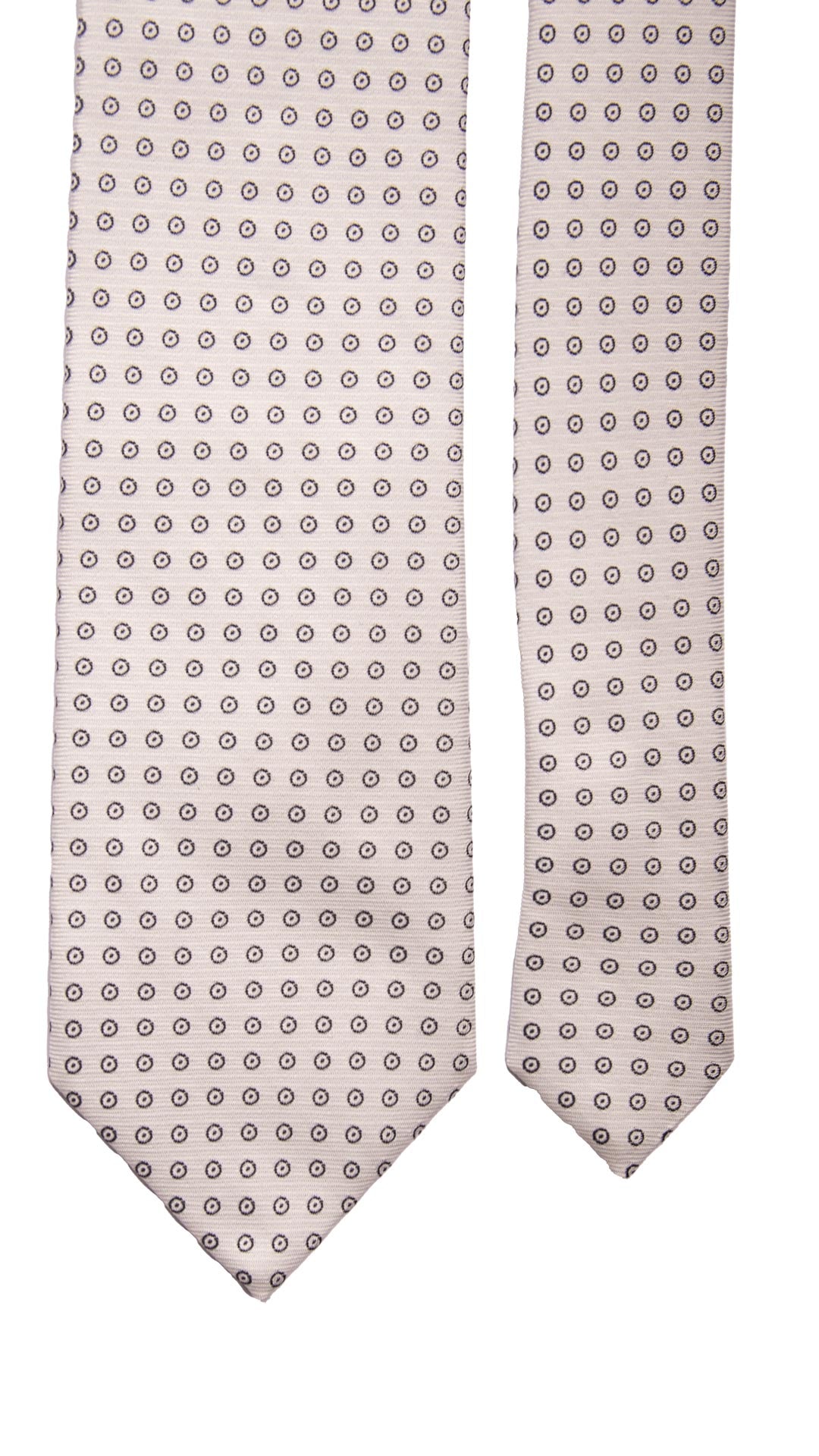 Cravatta da Cerimonia di Seta Bianca Fantasia Blu CY6634 Pala