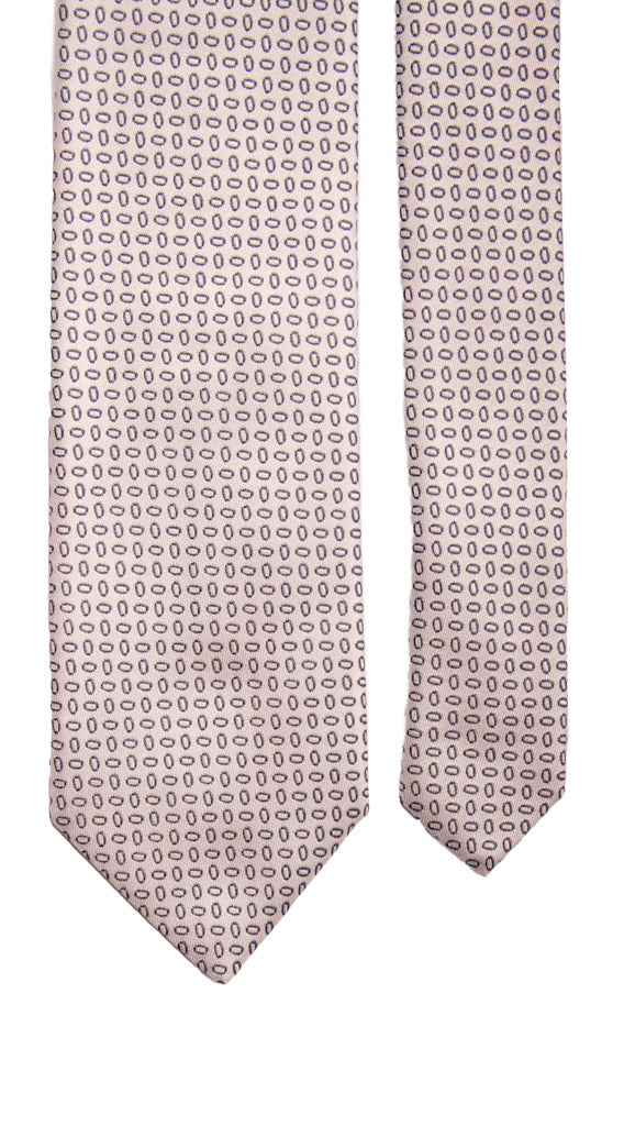 Cravatta da Cerimonia di Seta Bianco Perla Fantasia Blu Made in Italy Graffeo Cravatte Pala