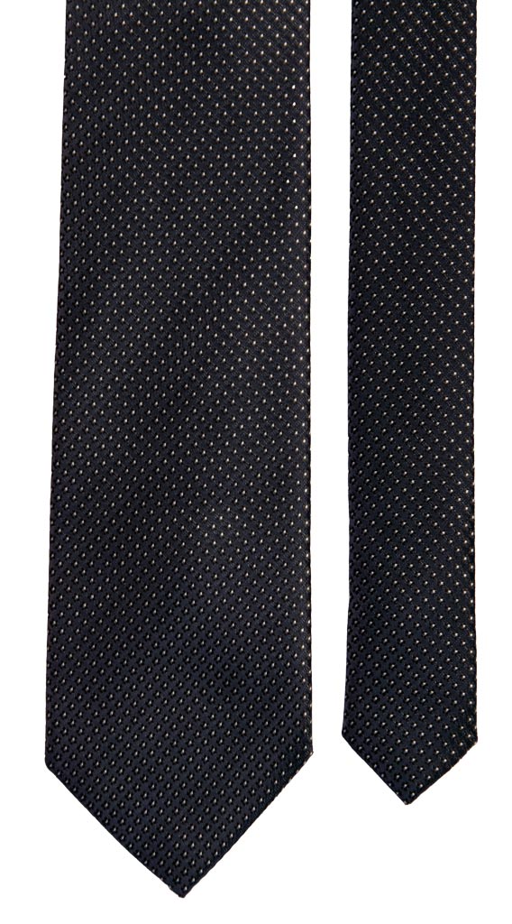 Cravatta da Cerimonia di Seta Blu Fantasia Bianca CY1123 Pala