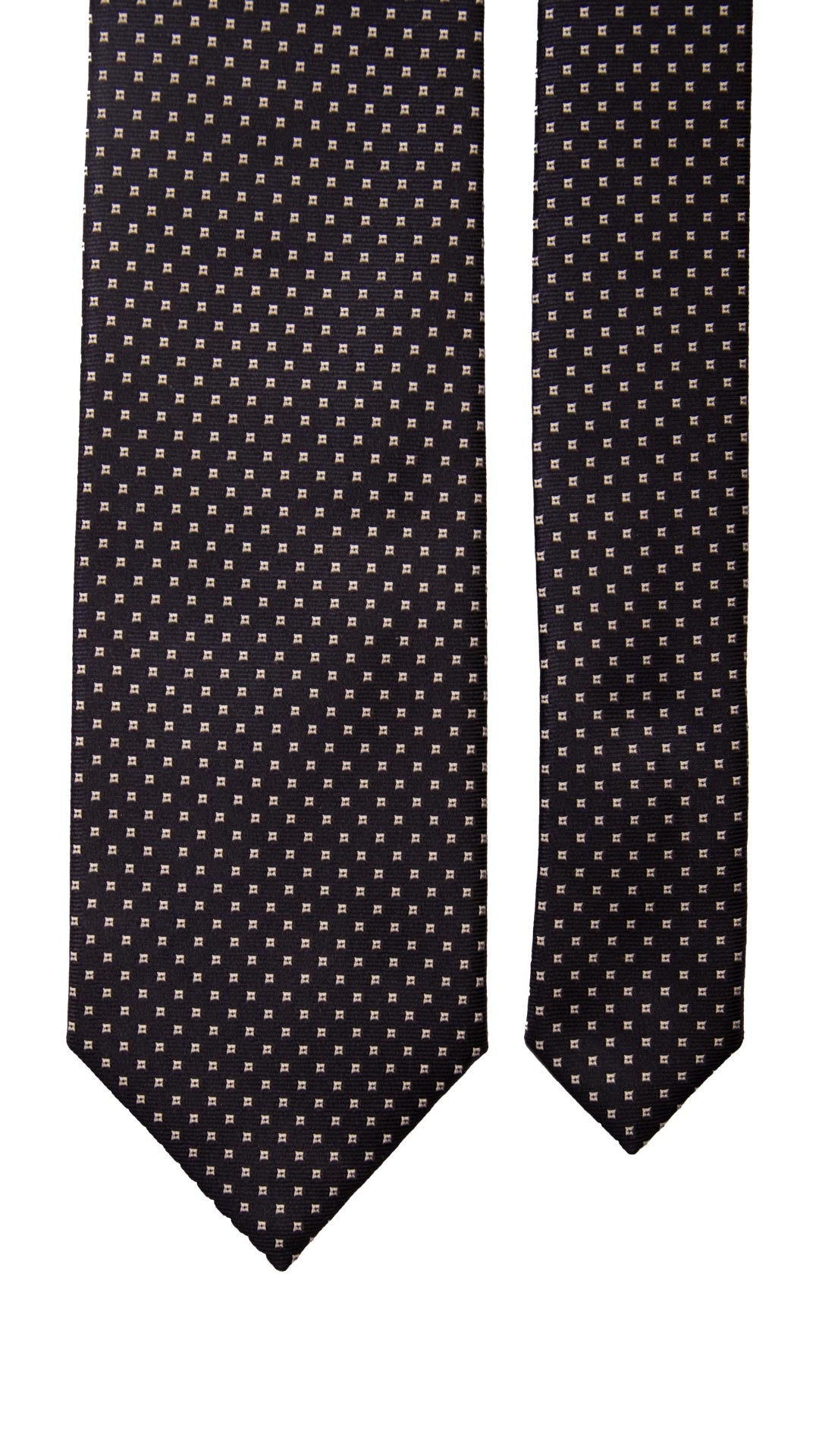 Cravatta da Cerimonia di Seta Blu Fantasia Bianca CY6631 Made in Italy Graffeo Cravatte Pala