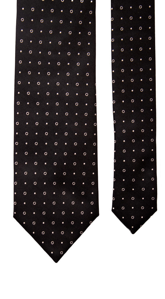 Cravatta da Cerimonia di Seta Blu Fantasia Grigia Argento Made in Italy Graffeo Cravatte Pala