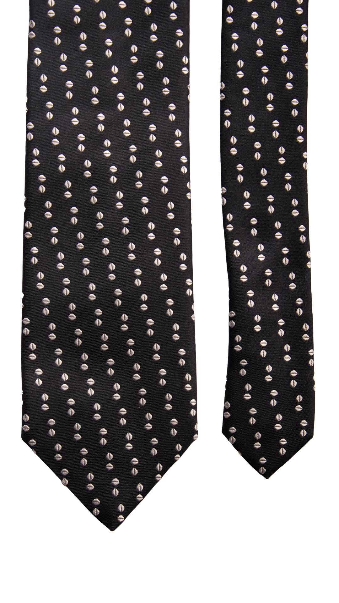 Cravatta da Cerimonia di Seta Blu Fantasia Grigia Argento CY6646 Pala