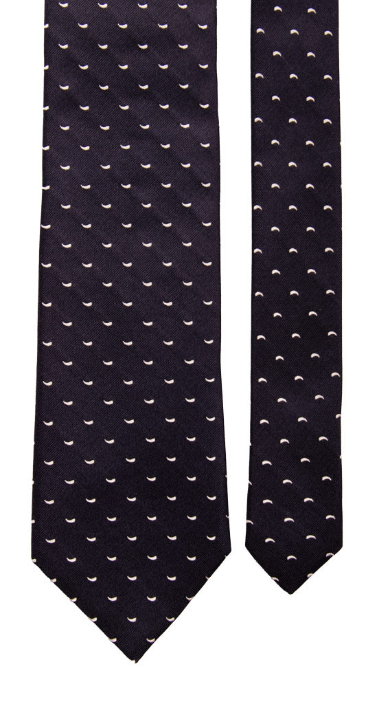 Cravatta da Cerimonia di Seta Blu Fantasia Grigia Argento CY6784 Pala