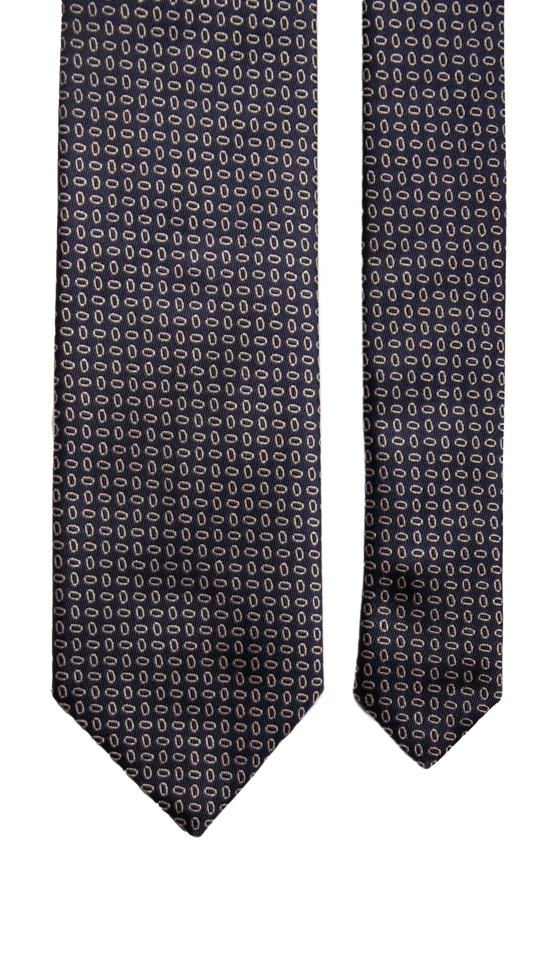 Cravatta da Cerimonia di Seta Blu Fantasia Grigia CY6608 Pala