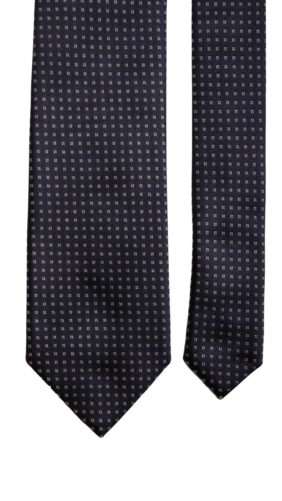 Cravatta da Cerimonia di Seta Blu Fantasia Grigia CY6613 Pala