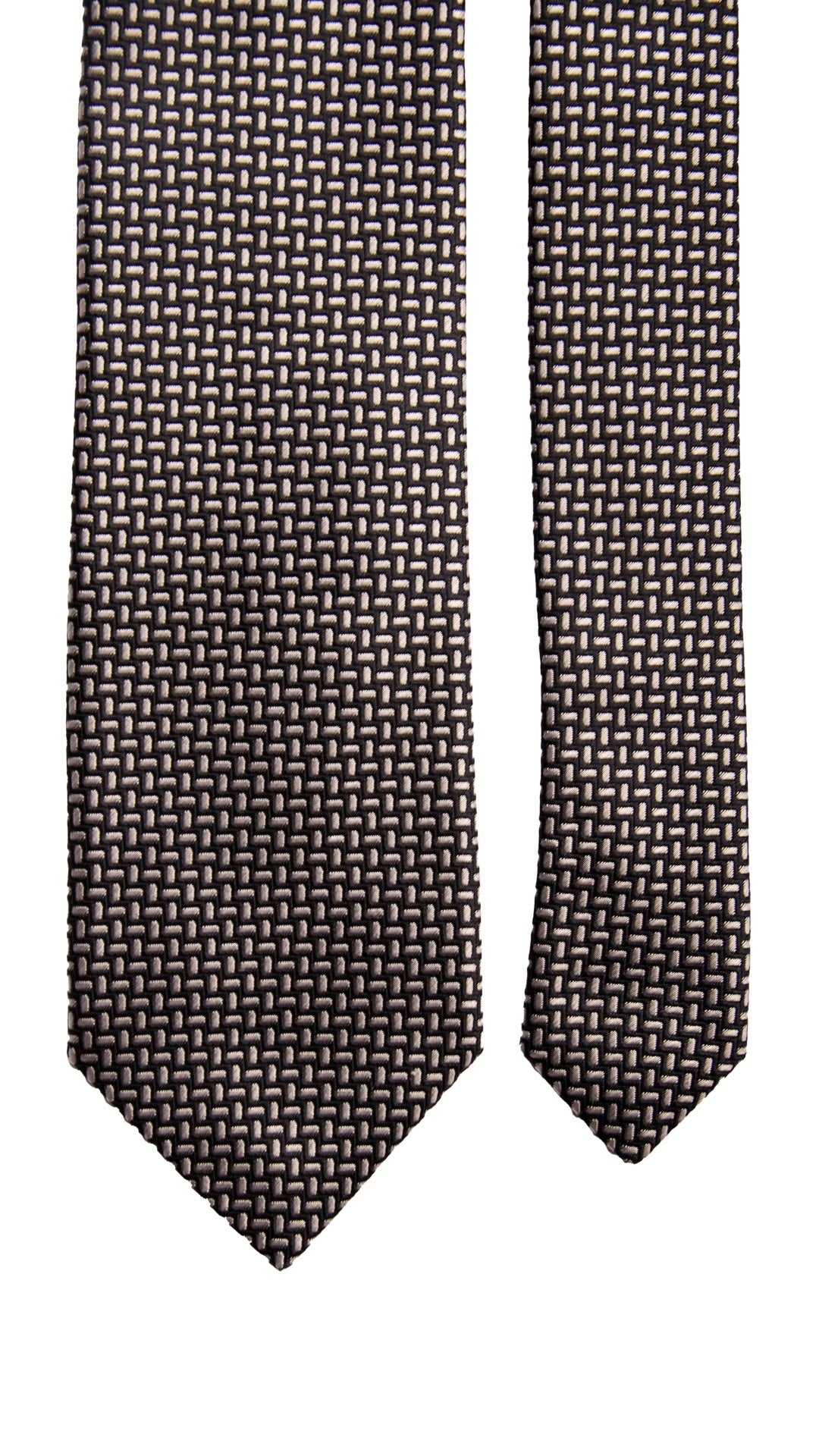 Cravatta da Cerimonia di Seta Blu Fantasia Grigio Argento CY6662 Pala