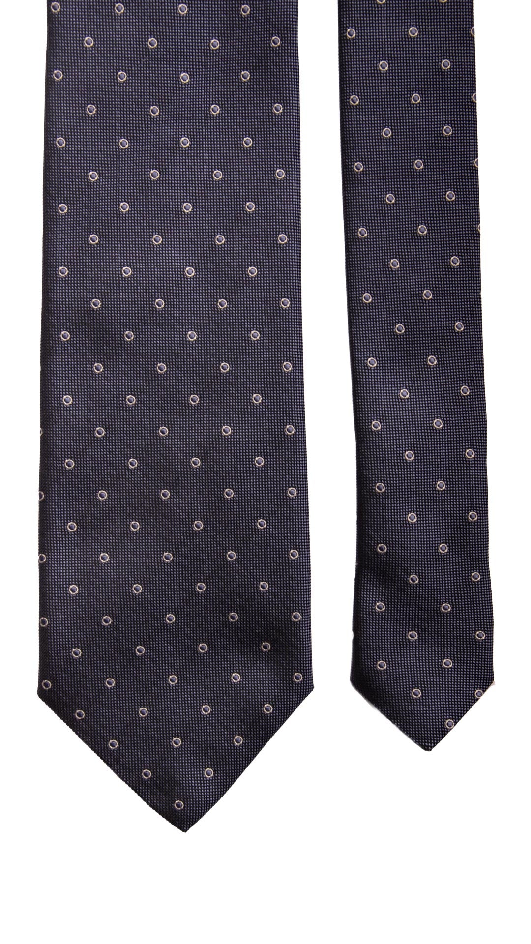 Cravatta da Cerimonia di Seta Blu Navy Fantasia Bianca CY6645 Pala