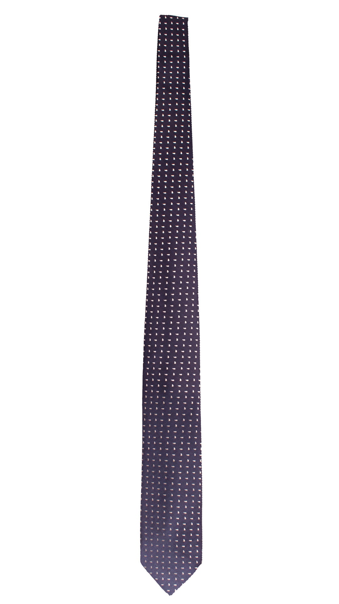 Cravatta da Cerimonia di Seta Blu Paisley Bianco CY1774 Graffeo Cravatte Made in Italy Intera