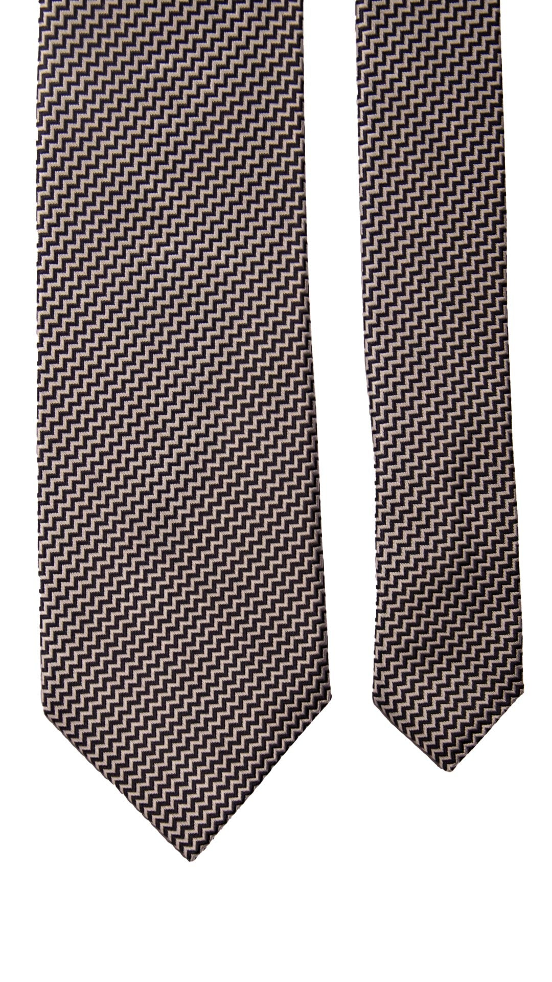 Cravatta da Cerimonia di Seta Fantasia Blu Grigio Argento CY6677 Pala