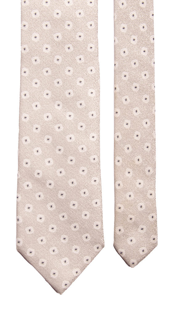 Cravatta da Cerimonia di Seta Grigia Argento Fantasia Blu CY6782 Pala