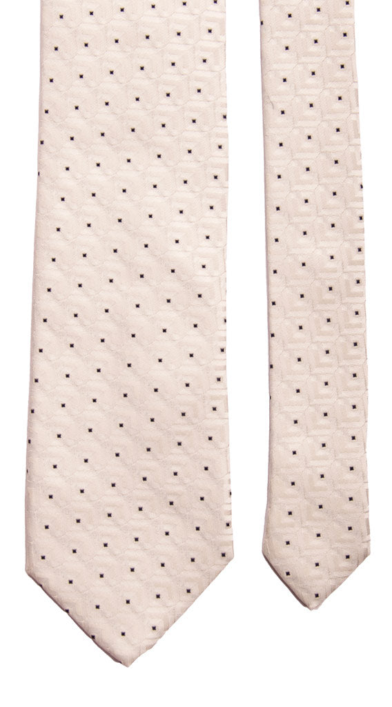 Cravatta da Cerimonia di Seta Grigia Argento Fantasia Blu CY6837 Pala