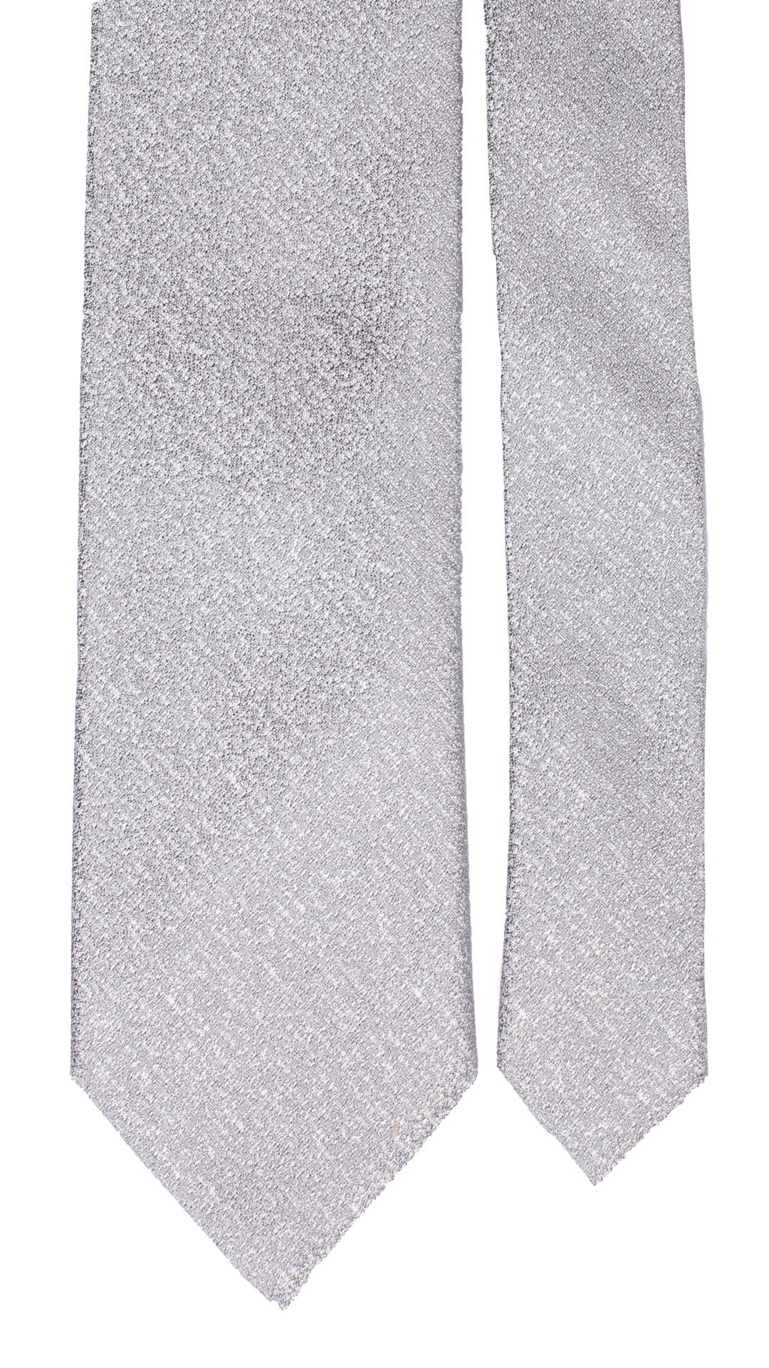 Cravatta da Cerimonia di Seta Grigia Effetto Satinato Dettaglio