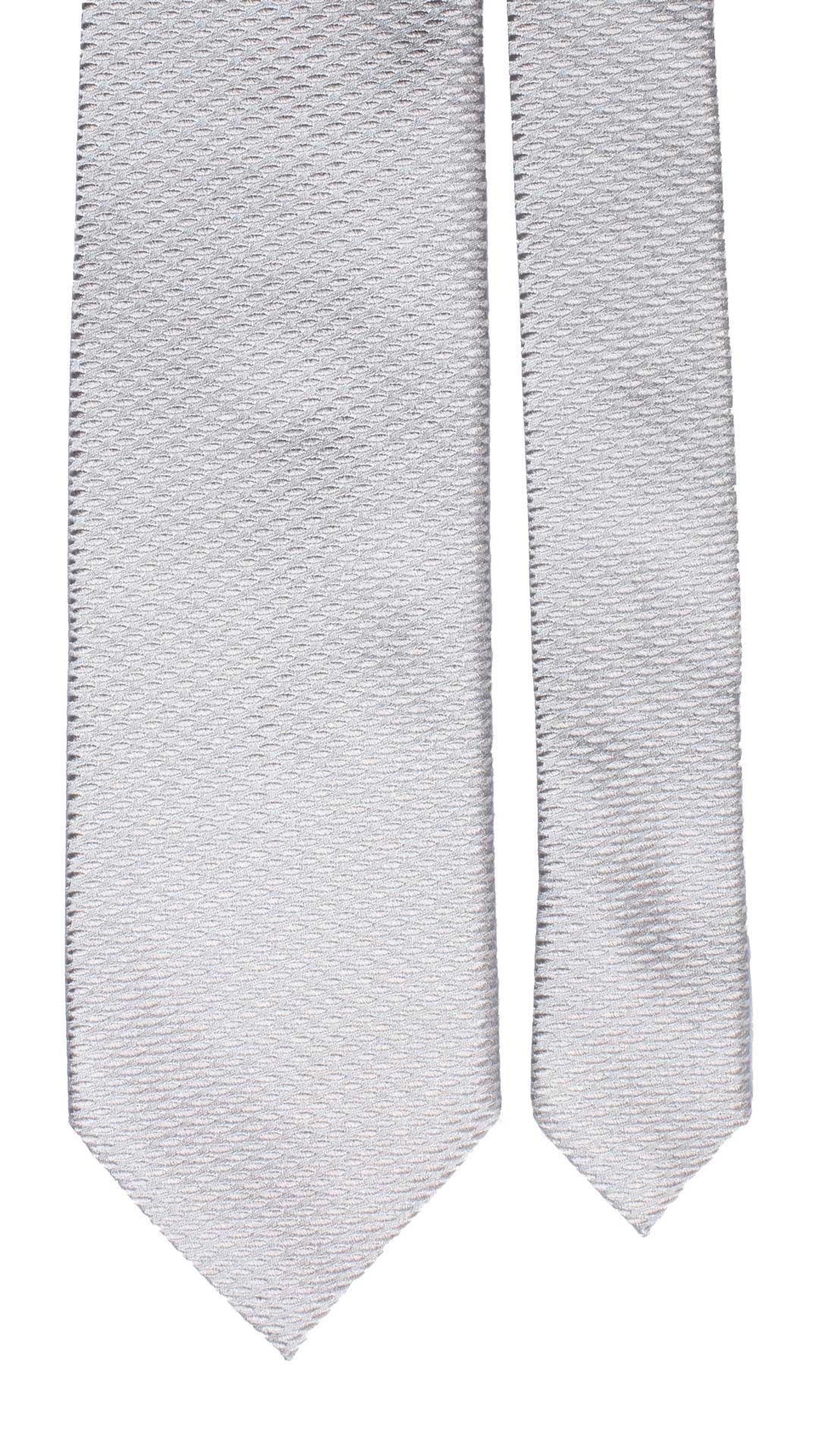 Cravatta da Cerimonia di Seta Grigio Argento Fantasia Grigia Dettaglio