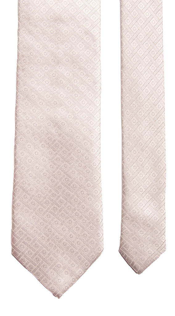 Cravatta da Cerimonia di Seta Grigio Argento Fantasia Tono su Tono CY6839 Pala