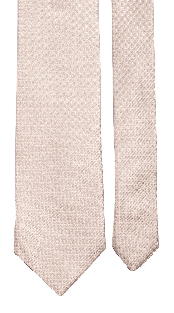 Cravatta da Cerimonia di Seta Grigio Argento Fantasia Tono su Tono CY6840 Pala