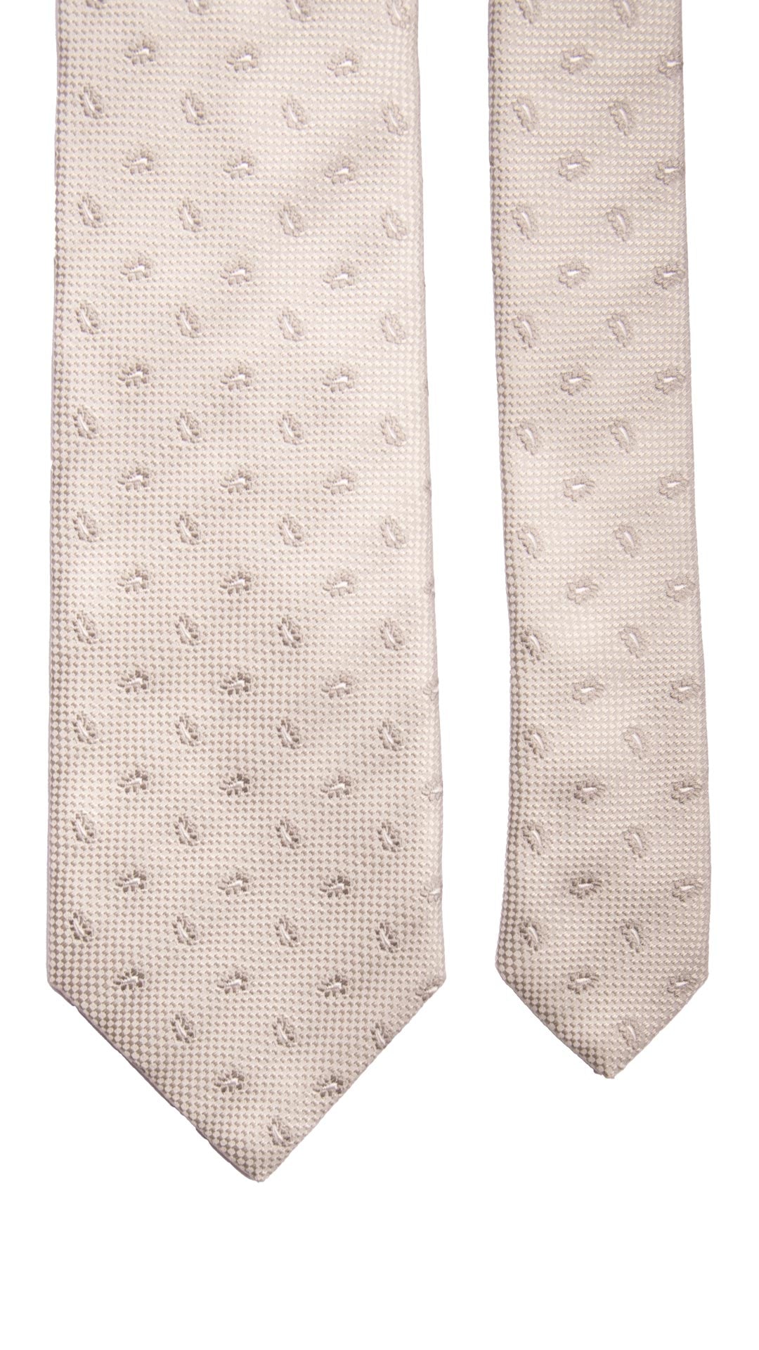 Cravatta da Cerimonia di Seta Grigio Argento Paisley Grigio Scuro CY6653 Pala