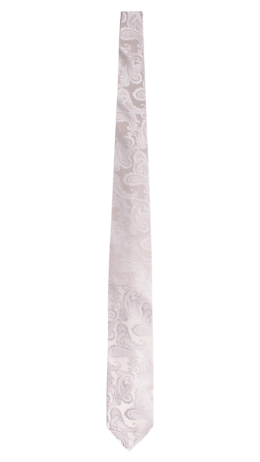 Cravatta da Cerimonia di Seta Grigio Argento Paisley Tono su Tono CY1589 Graffeo Cravatte Made in Italy Intera