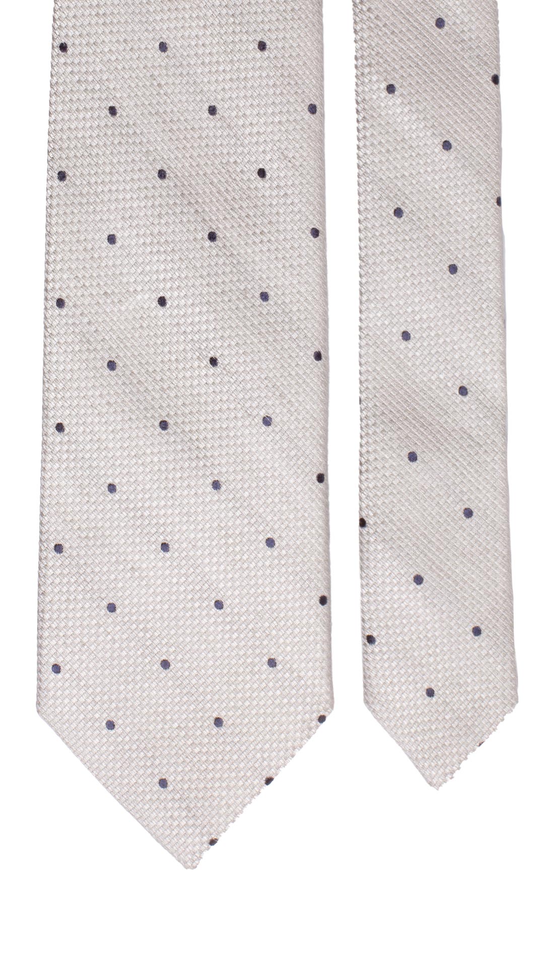 Cravatta da Cerimonia di Seta Grigio Argento Pois Blu Made in Italy Graffeo Cravatte Pala