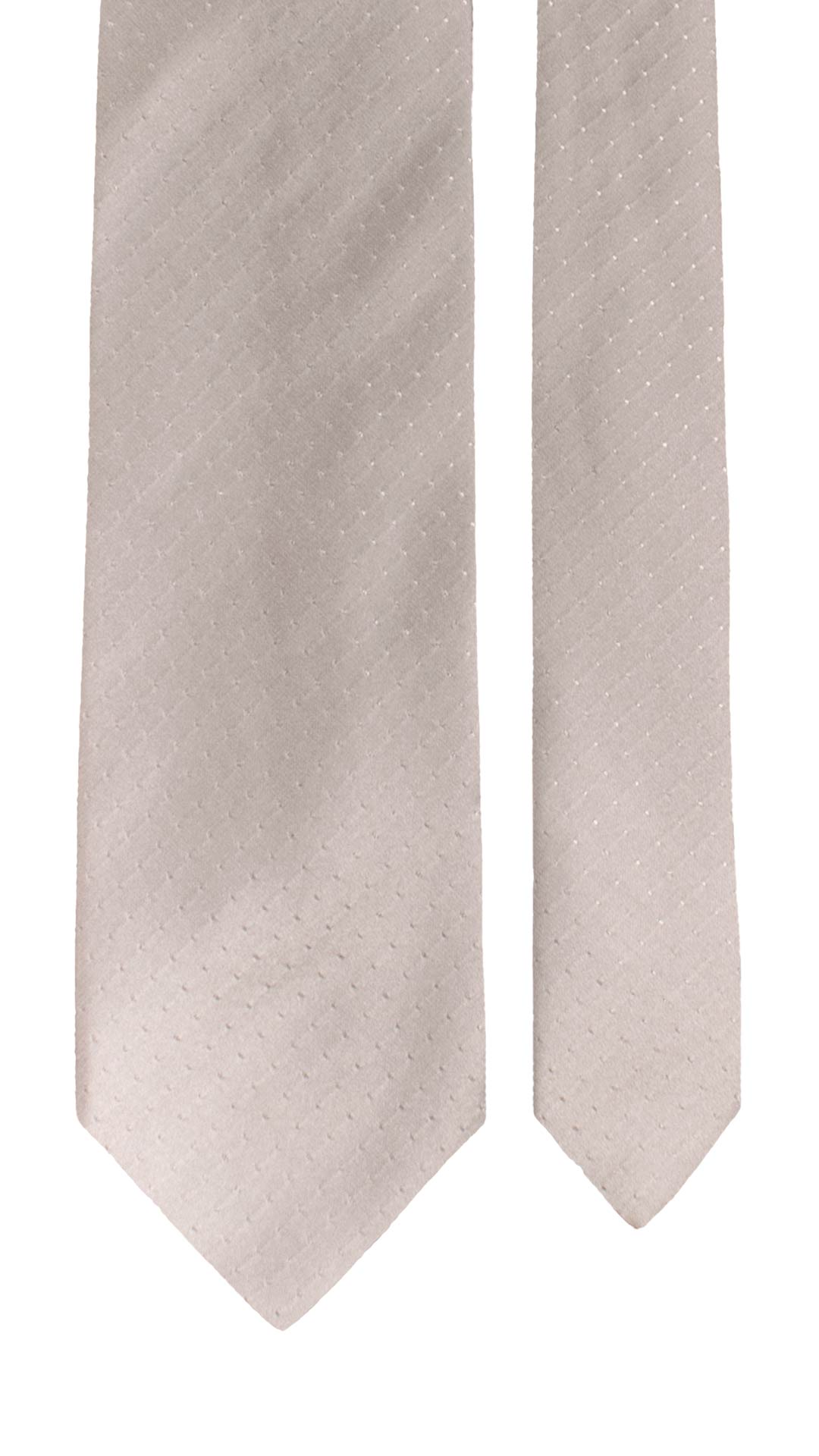 Cravatta da Cerimonia di Seta Grigio Argento Punto a Spillo Lurex CY1601 Graffeo Cravatte Made in Italy Pala