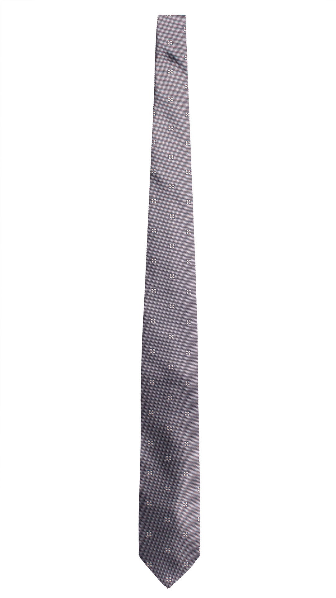 Cravatta da Cerimonia di Seta Grigio Scuro Blu Fantasia Grigio Argento CY1934 Graffeo Cravatte Made in Italy Intera