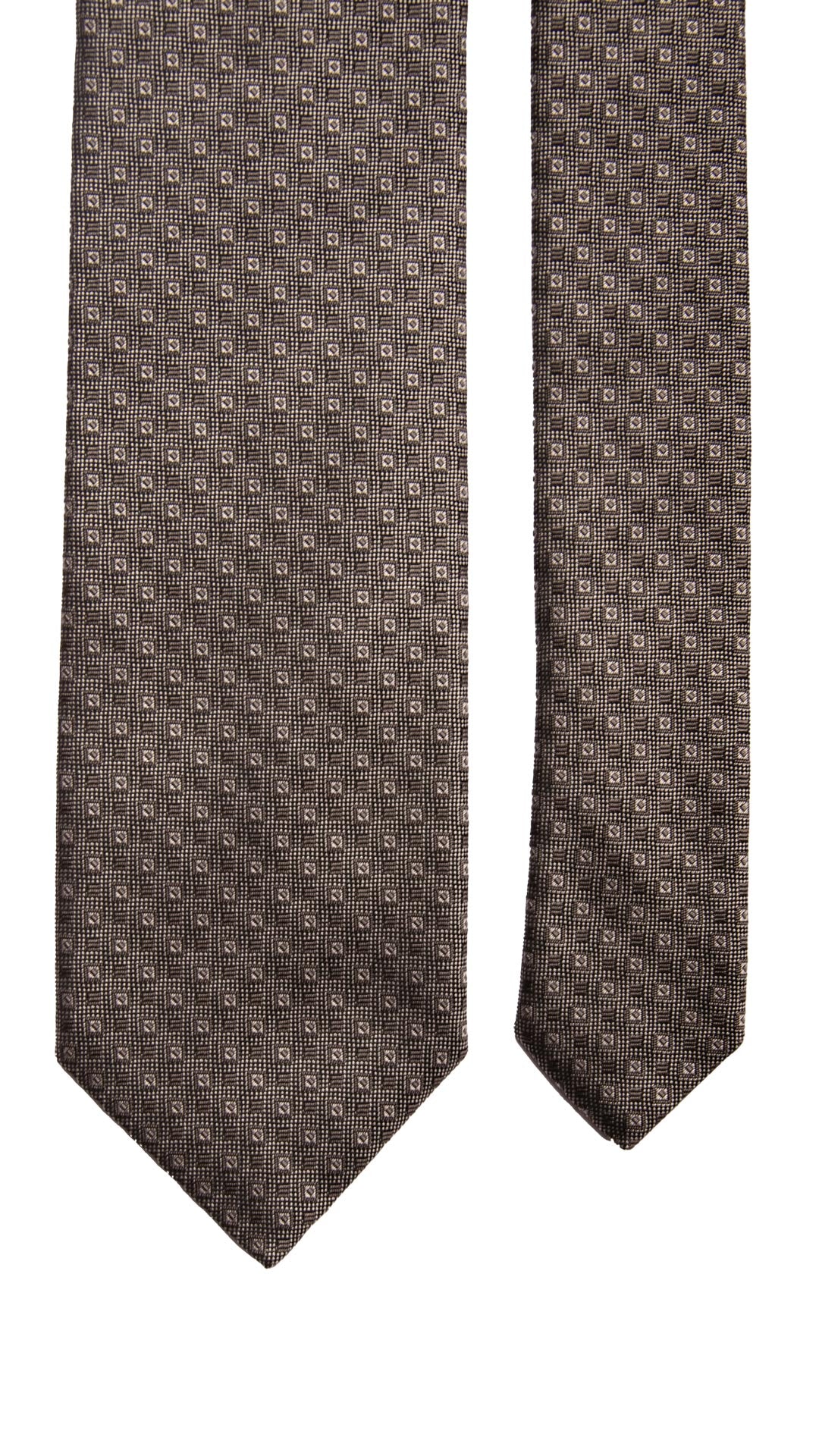 Cravatta da Cerimonia di Seta Grigio Scuro Fantasia Grigio Chiaro CY6673 Pala