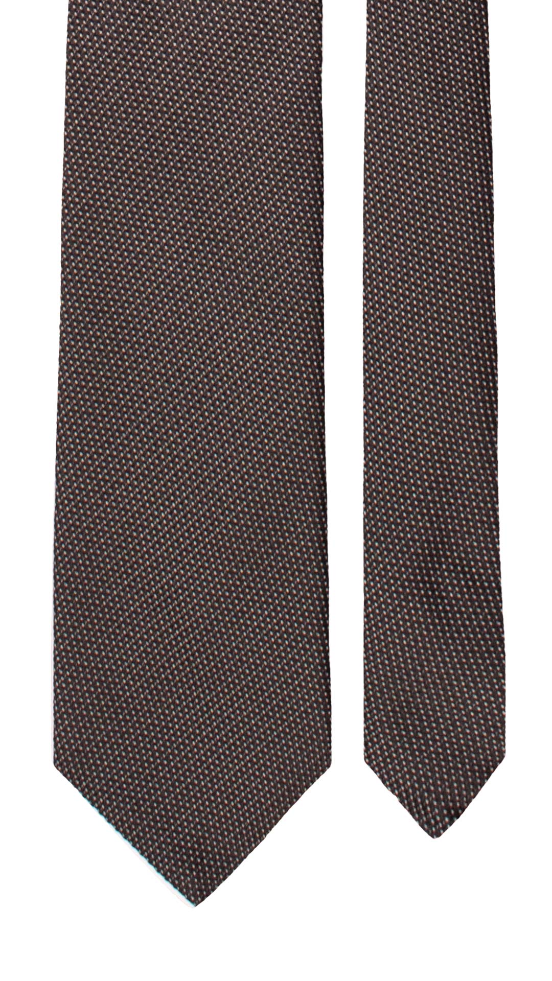 Cravatta da Cerimonia di Seta Nera Fantasia Bianco CY7643 Made in Italy Graffeo Cravatte Pala