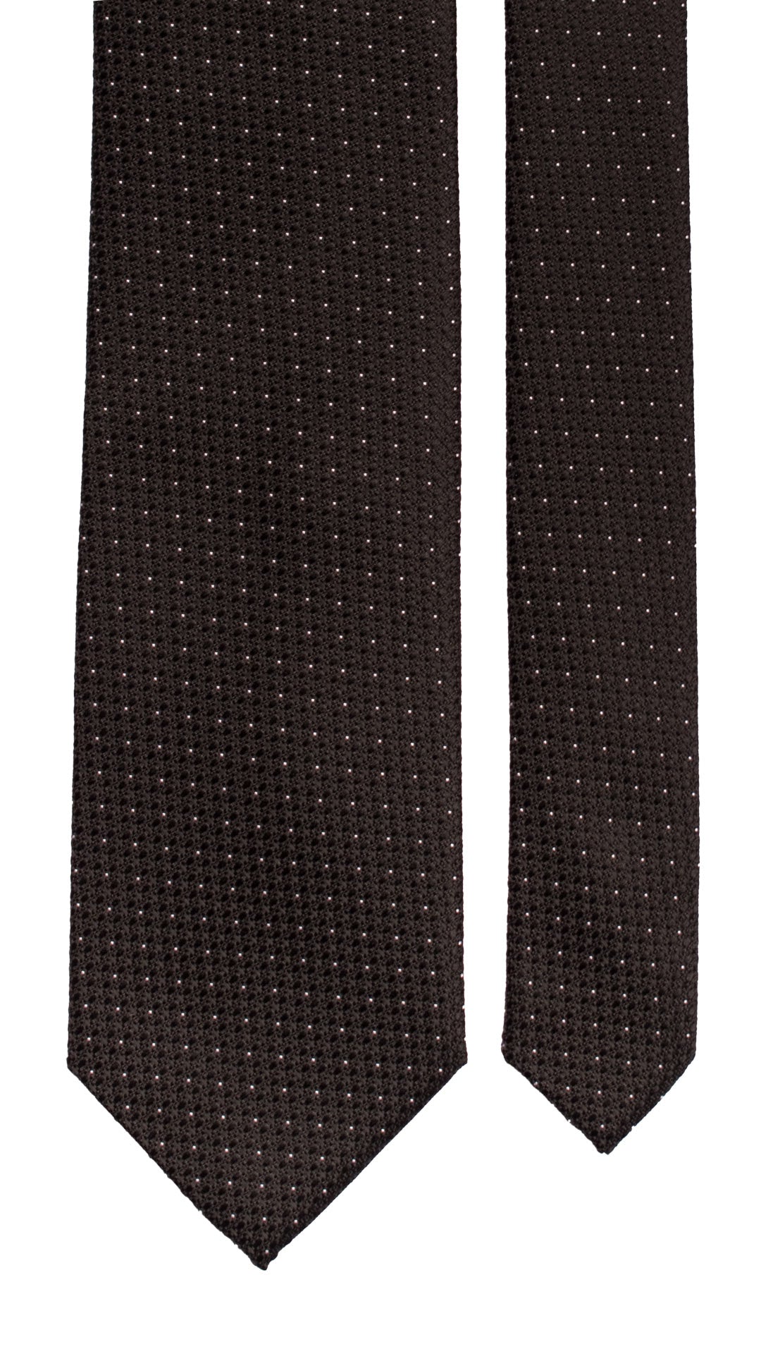 Cravatta da Cerimonia di Seta Nera Fantasia Bianco Perla CY6938 Pala