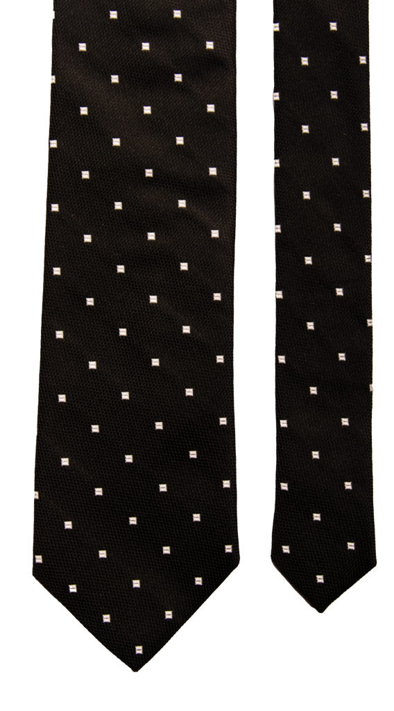 Man Black Ceremony Silk Tie Silver Grey Pattern CY6804
