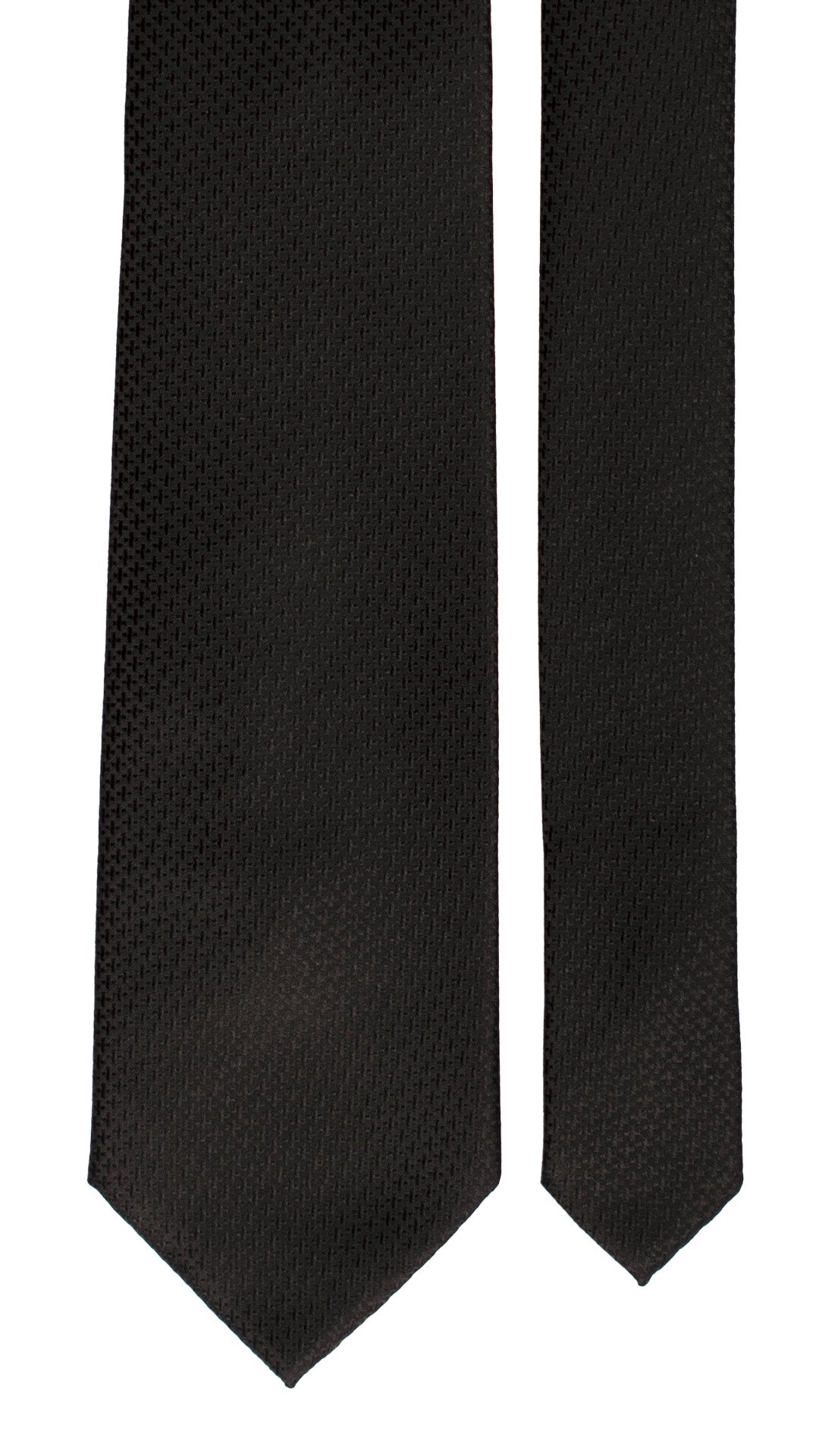 Cravatta da Cerimonia di Seta Nera Fantasia Tono su Tono CY7010 Pala