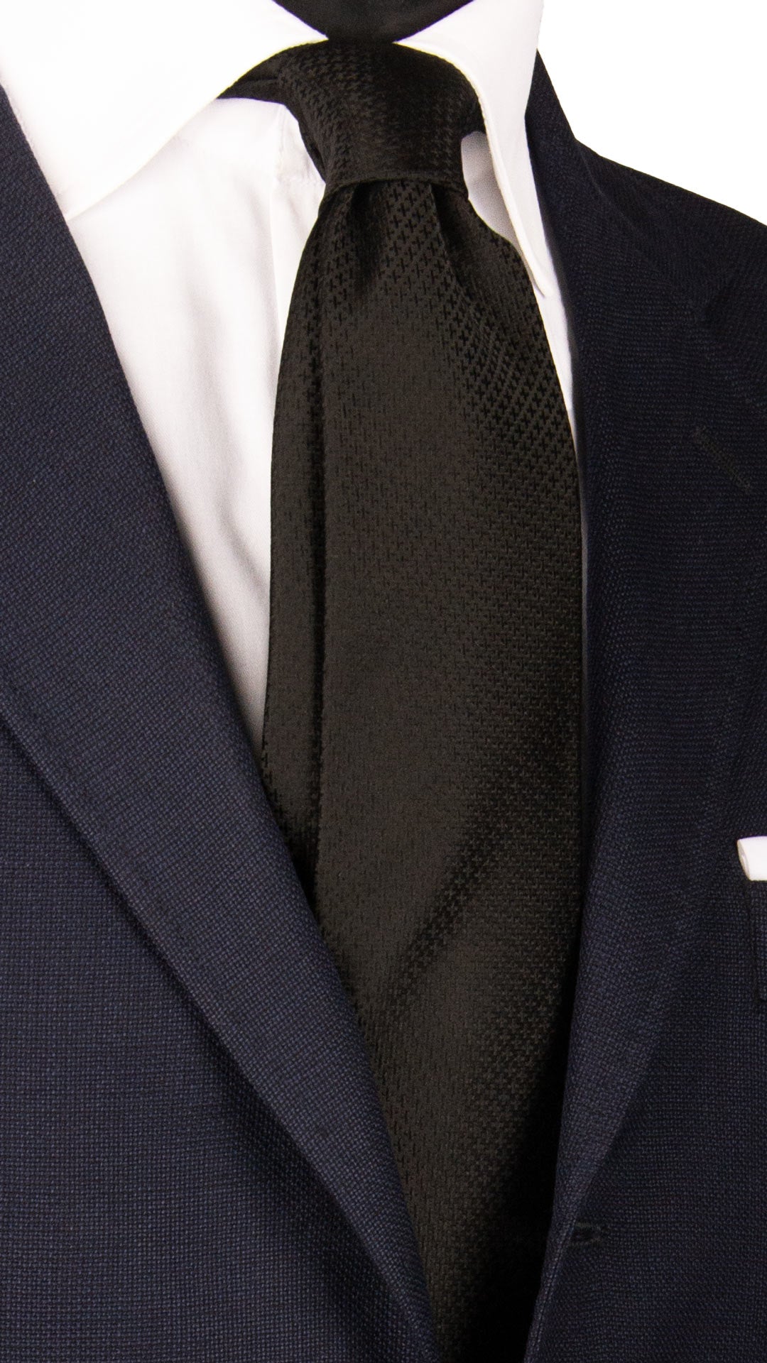 Cravatta da Cerimonia di Seta Nera Fantasia Tono su Tono CY7010 Made in Italy Graffeo cravatte
