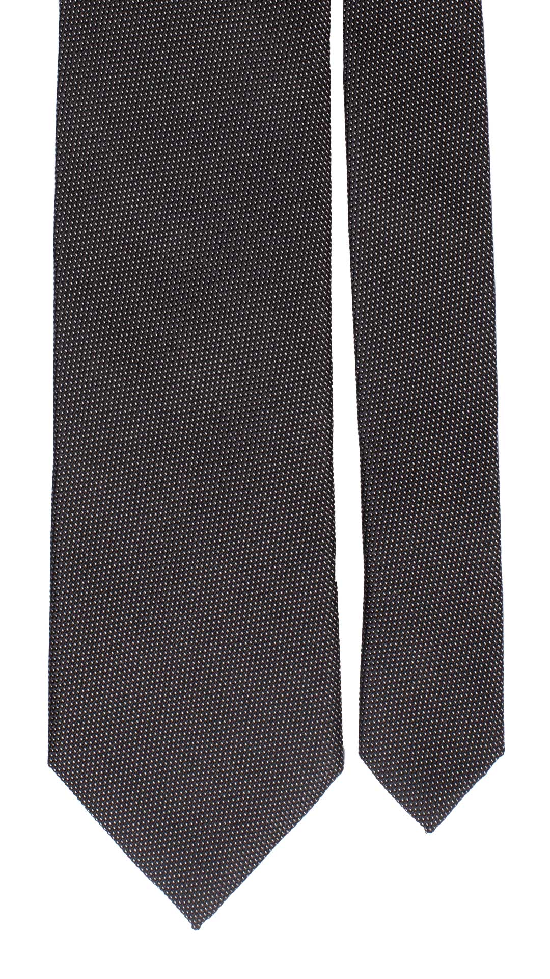 Cravatta da Cerimonia di Seta Nera Punto a Spillo Bianco Dettaglio