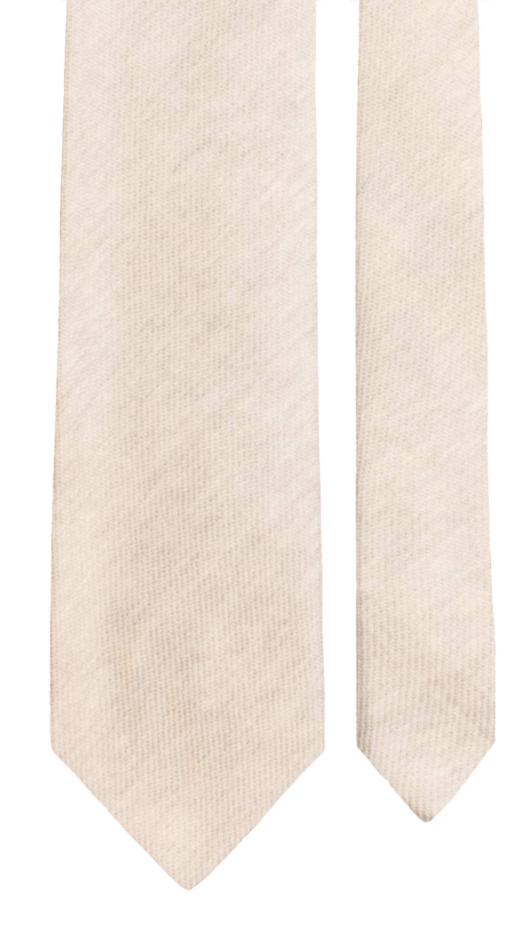 Cravatta di Cashmere Bianco Sporco Tinta Unita L1236 Pala