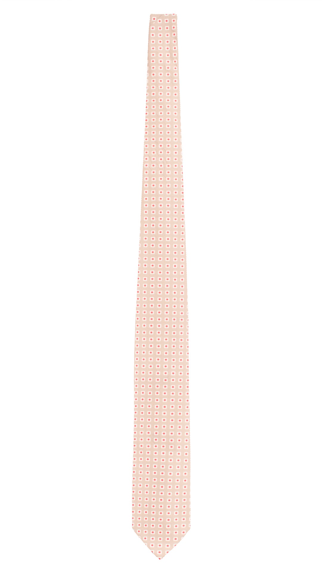 Cravatta di Cotone Tortora Fantasia Fucsia Bianco 7664 Made in Italy Graffeo Cravatte Intera