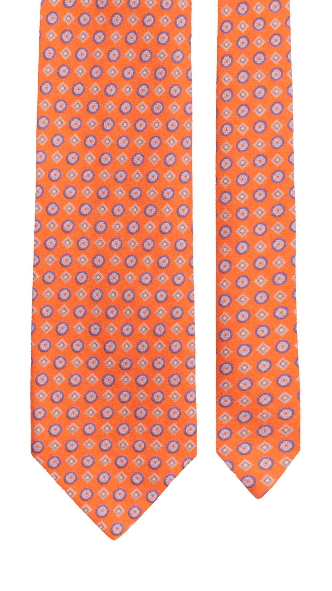 Cravatta di Lana Arancione Fantasia Multicolor L1349 Made in Italy Graffeo Cravatte Pala