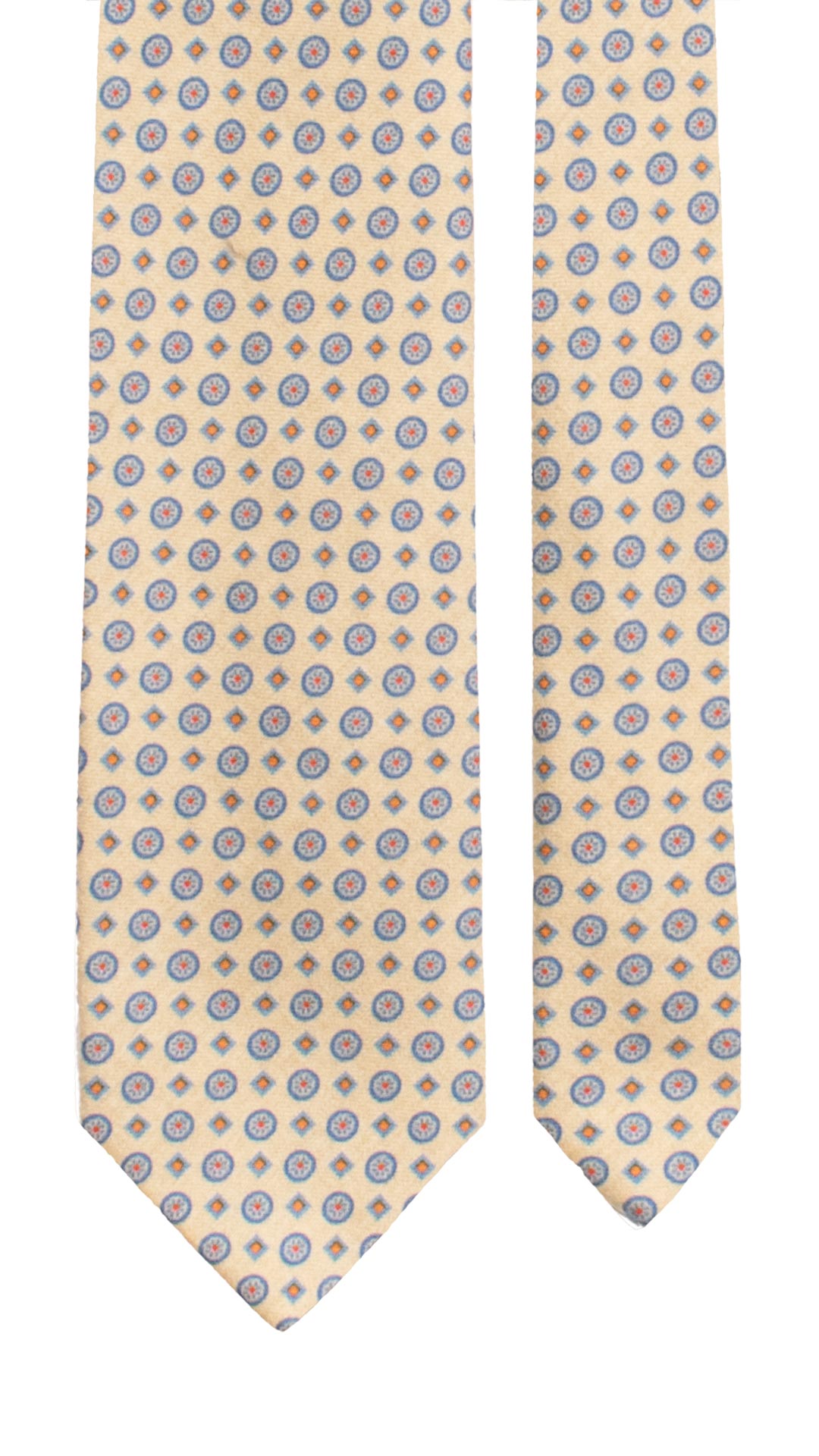 Cravatta di Lana Beige Fantasia Multicolor L1350 Made in Italy Graffeo Cravatte Pala