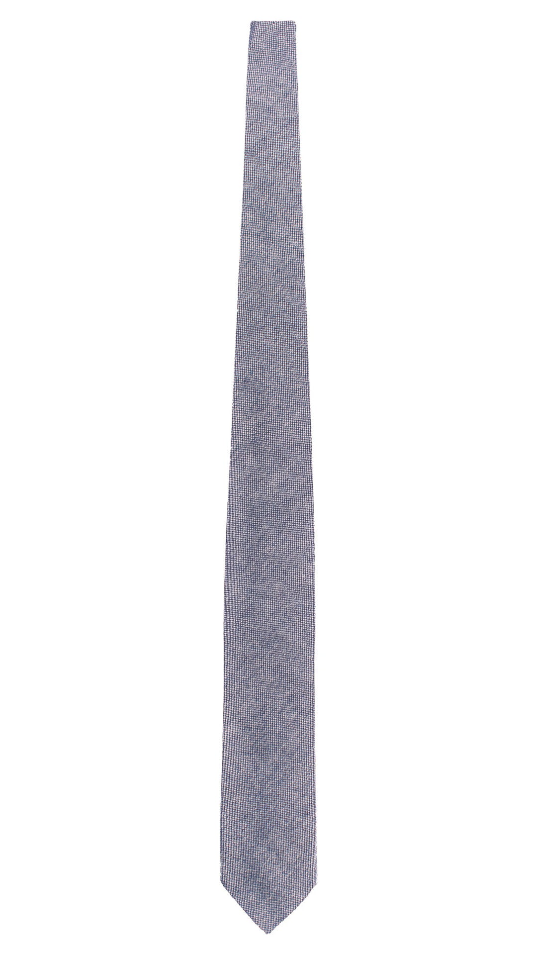 Cravatta di Lana Blu Fantasia Bianco L1292 Made in Italy Graffeo Cravatte Intera