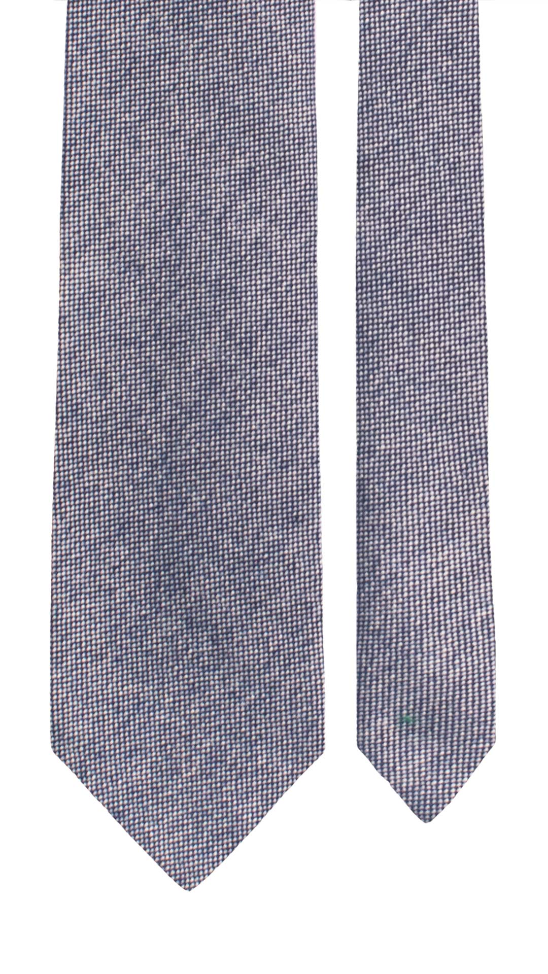 Cravatta di Lana Blu Fantasia Bianco L1292 Made in Italy Graffeo Cravatte Pala