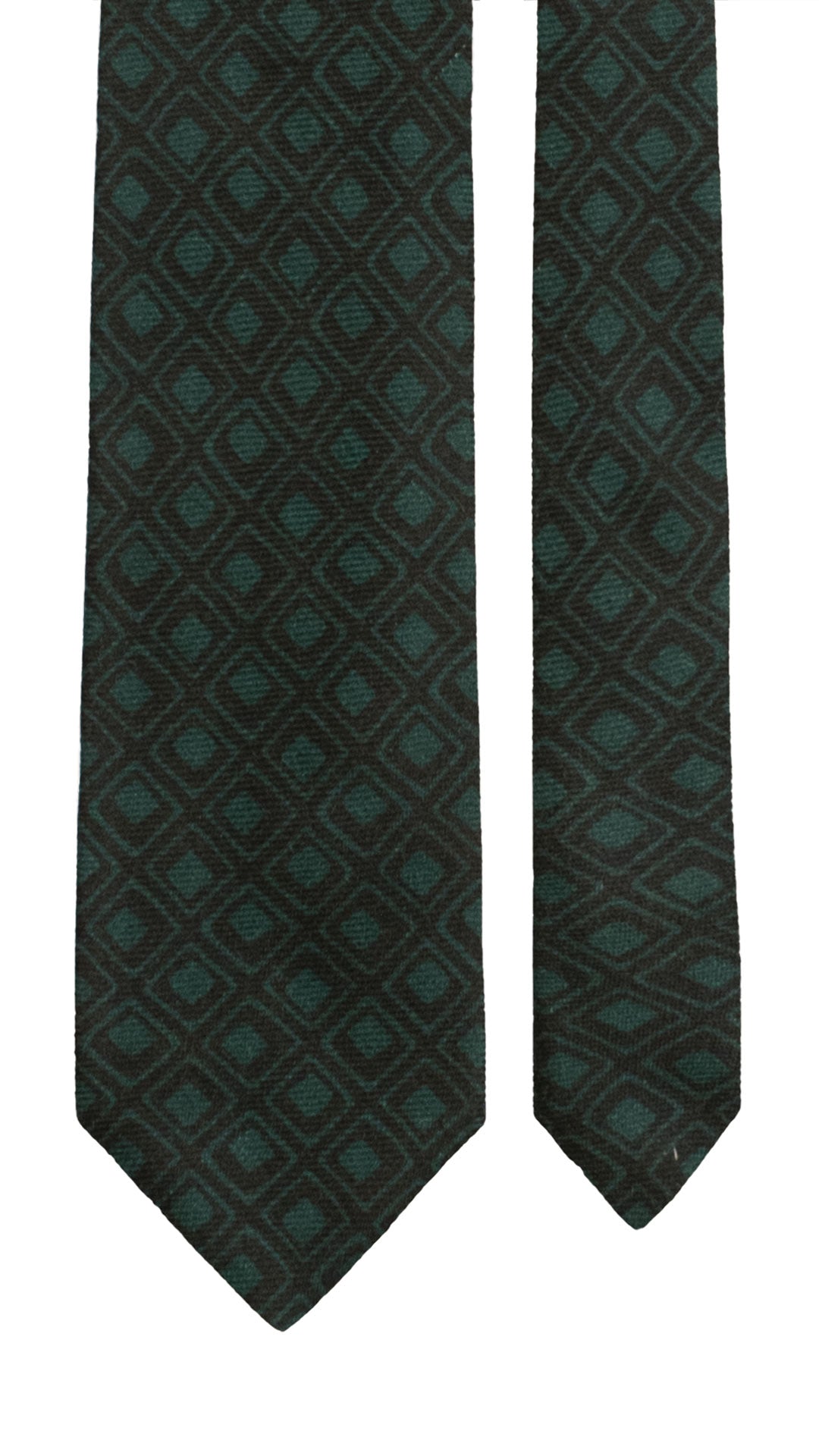Cravatta di Lana Blu Notte Fantasia Verde L1194 Made in Italy Graffeo Cravatte Pala