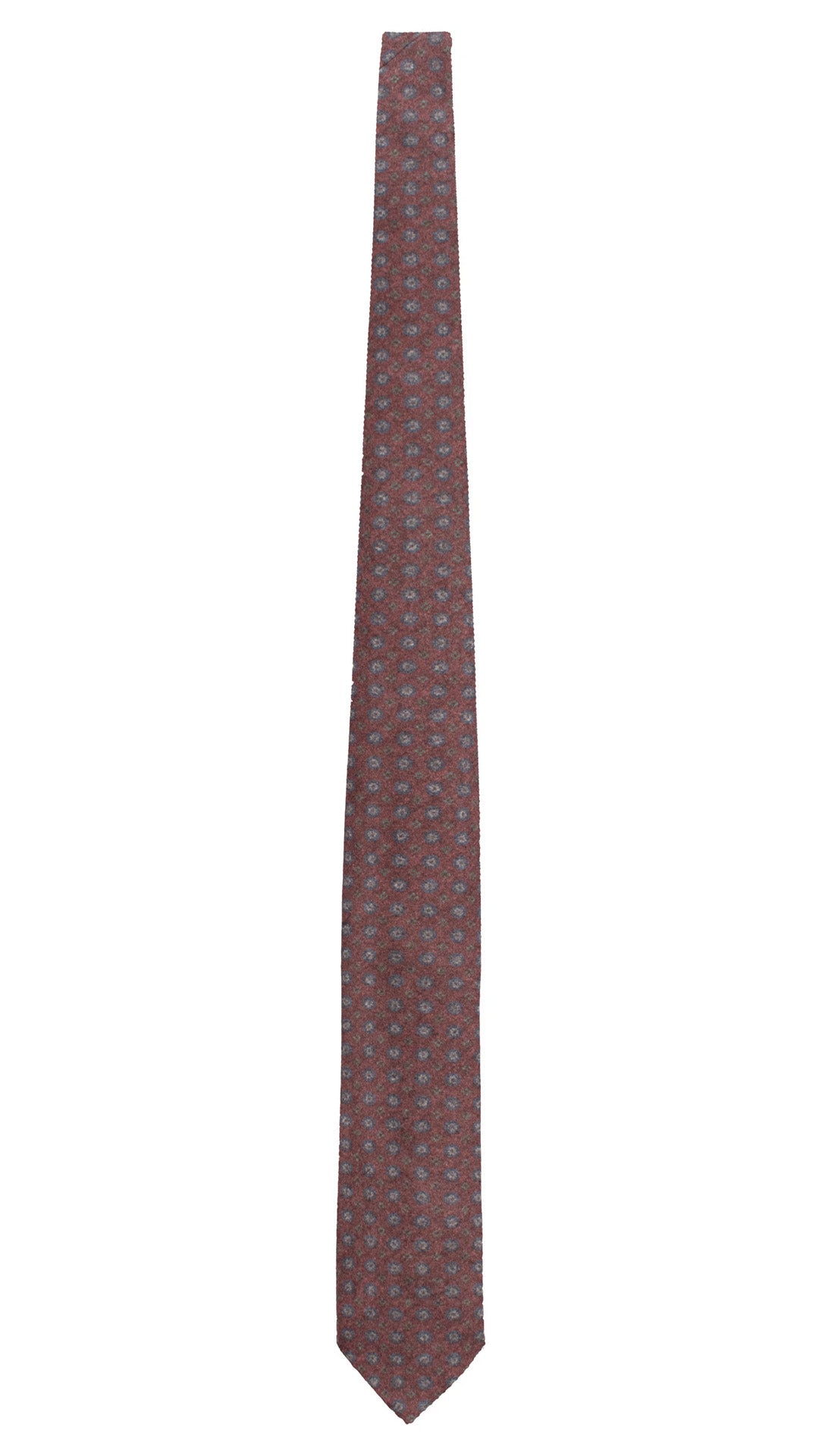Cravatta di Lana Borgogna Fantasia Grigio Bluette Marrone L1214 Made in Italy Graffeo Cravatte Intera