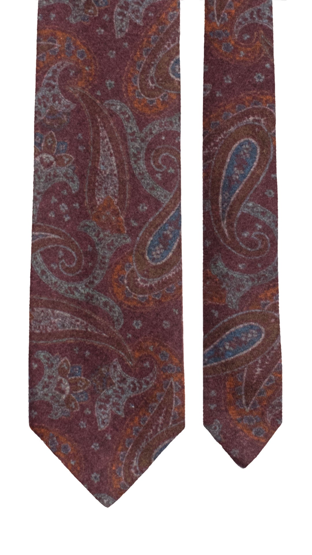 Cravatta di Lana Borgogna Paisley Multicolor L1220 Made in Italy Graffeo Cravatte Pala