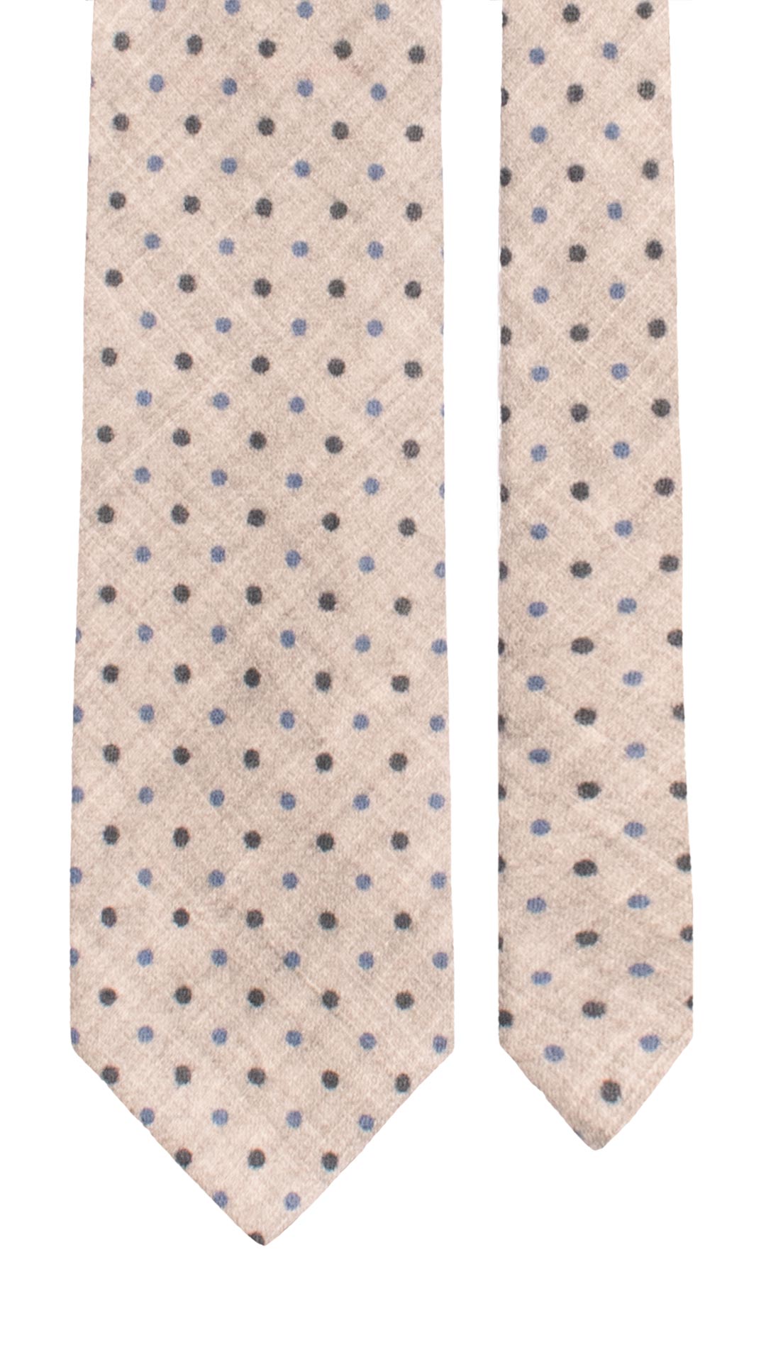 Cravatta di Lana Grigia a Pois Blu Bluette L1351 Made in Italy Graffeo Cravatte Pala