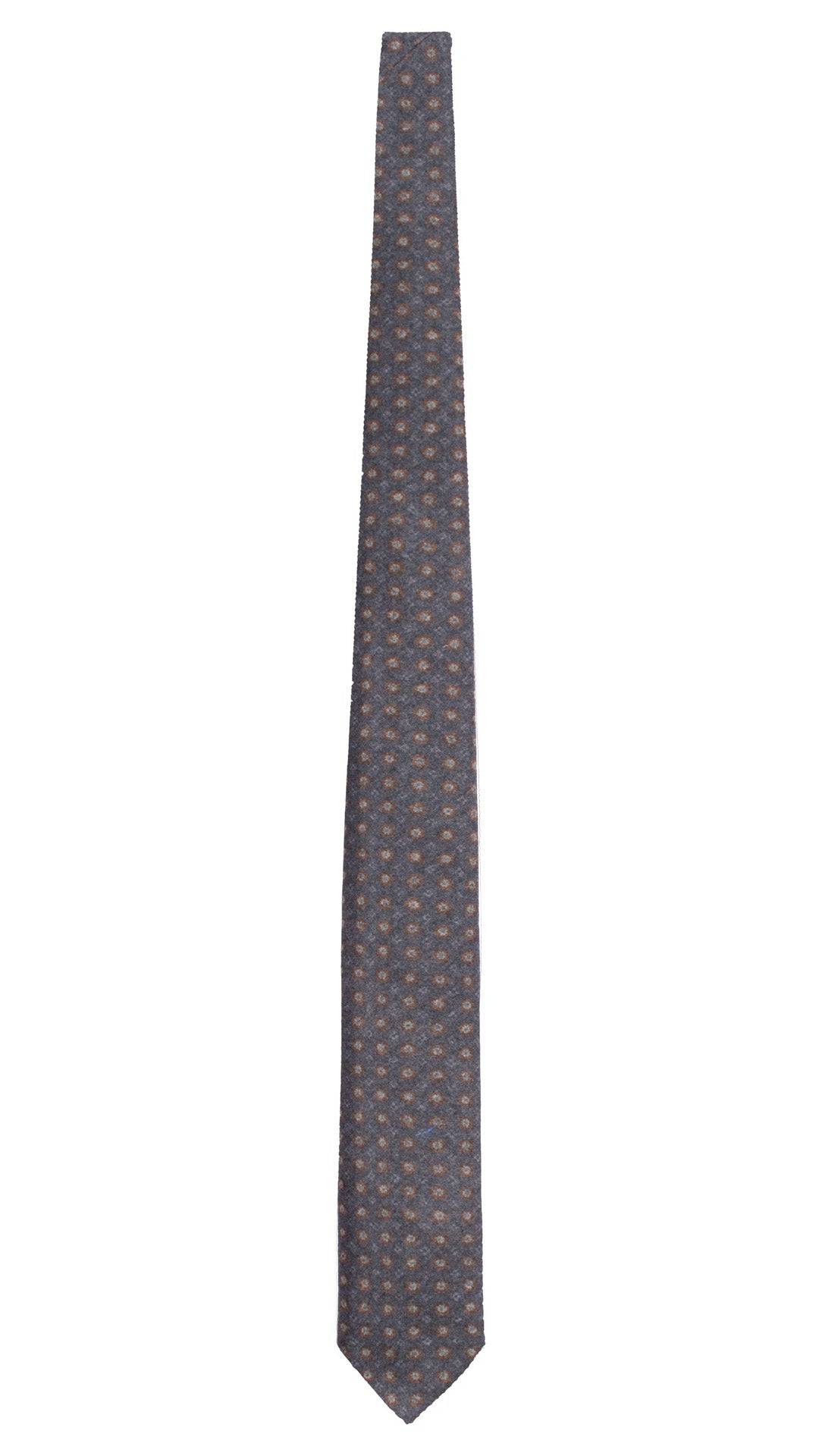 Cravatta di Lana Grigio Scuro Fantasia Marrone Grigio Ottanio L1213 Made in Italy Graffeo Cravatte Intera