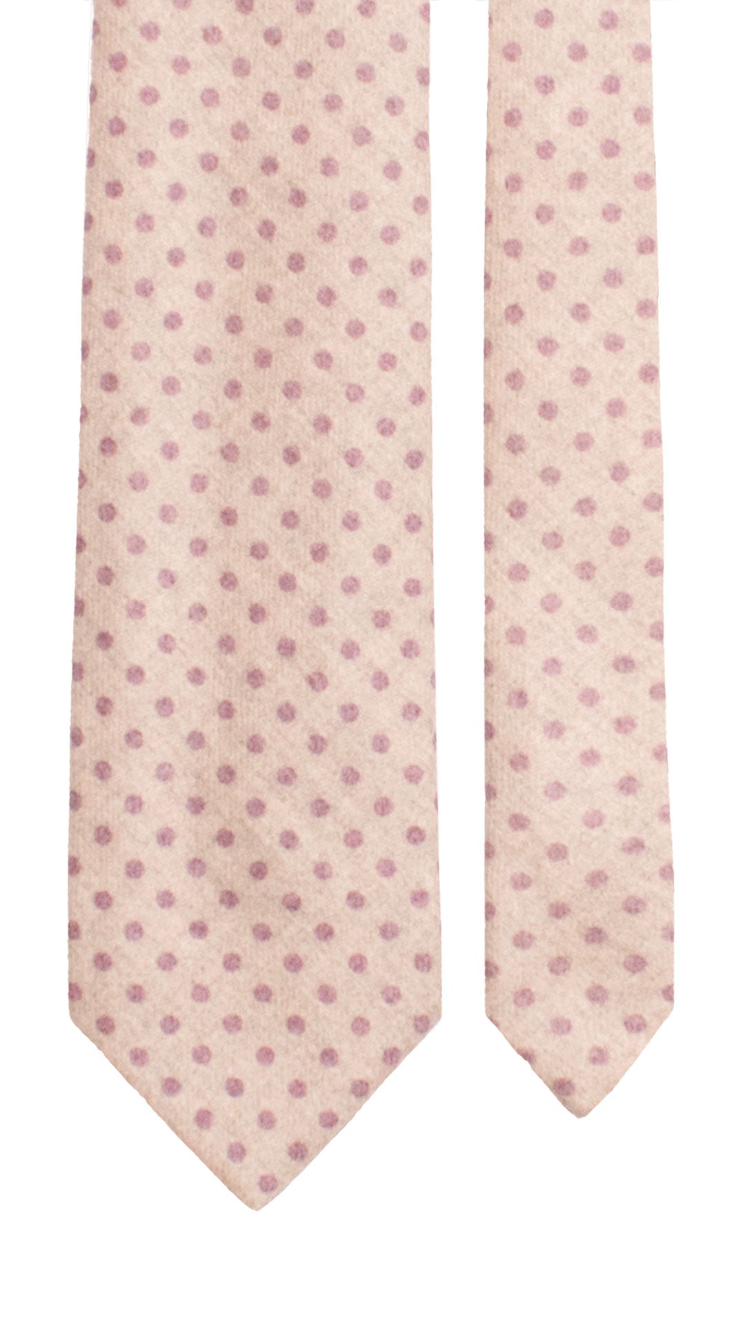 Cravatta di Lana Grigio Tortora a Pois Malva L1185 Made in Italy Graffeo Cravatte Pala
