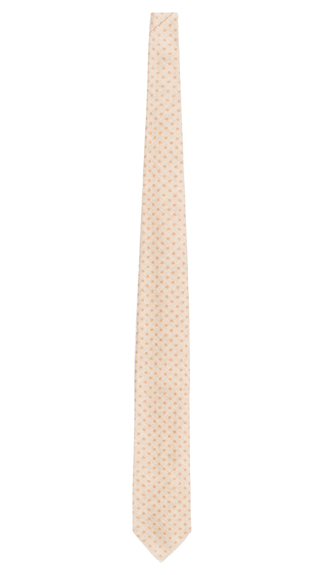 Cravatta di Lana Grigio Tortora a Pois Rosa Salmone L1181 Made in Italy Graffeo Cravatte Intera