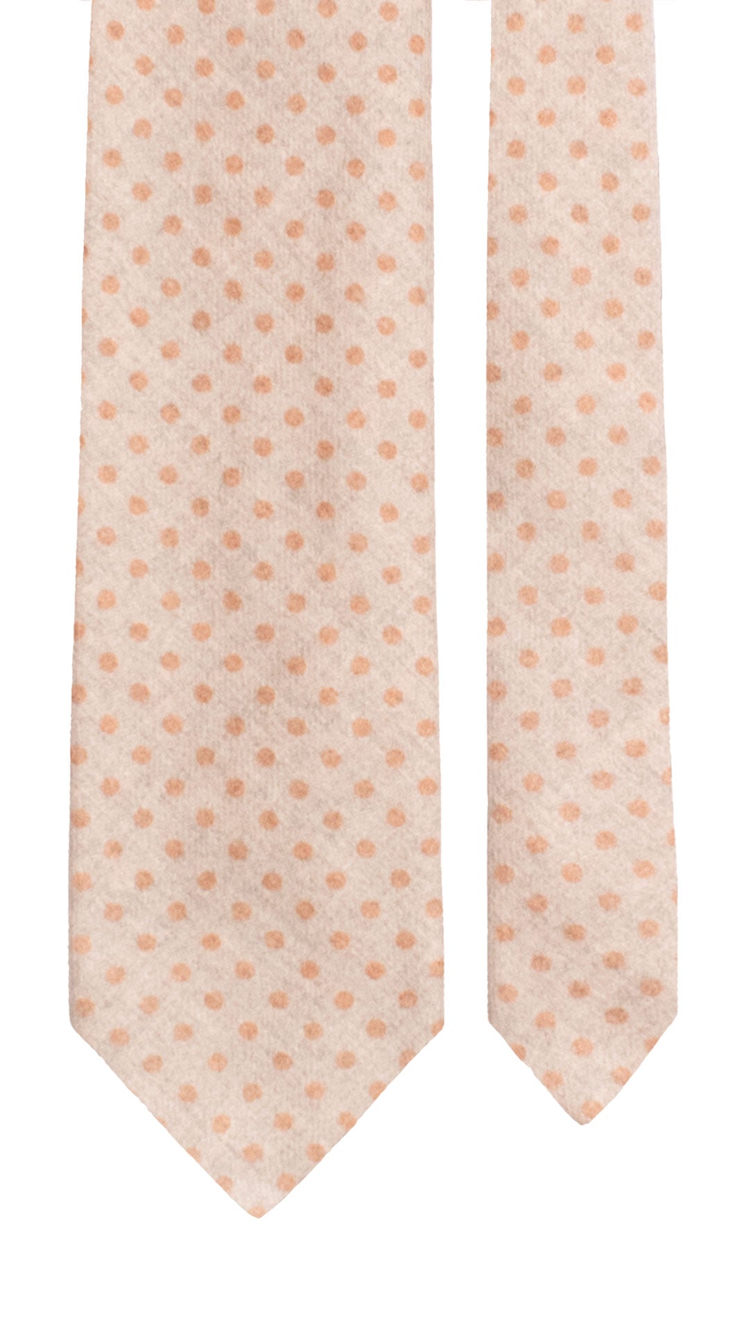 Cravatta di Lana Grigio Tortora a Pois Rosa Salmone L1181 Made in Italy Graffeo Cravatte Pala
