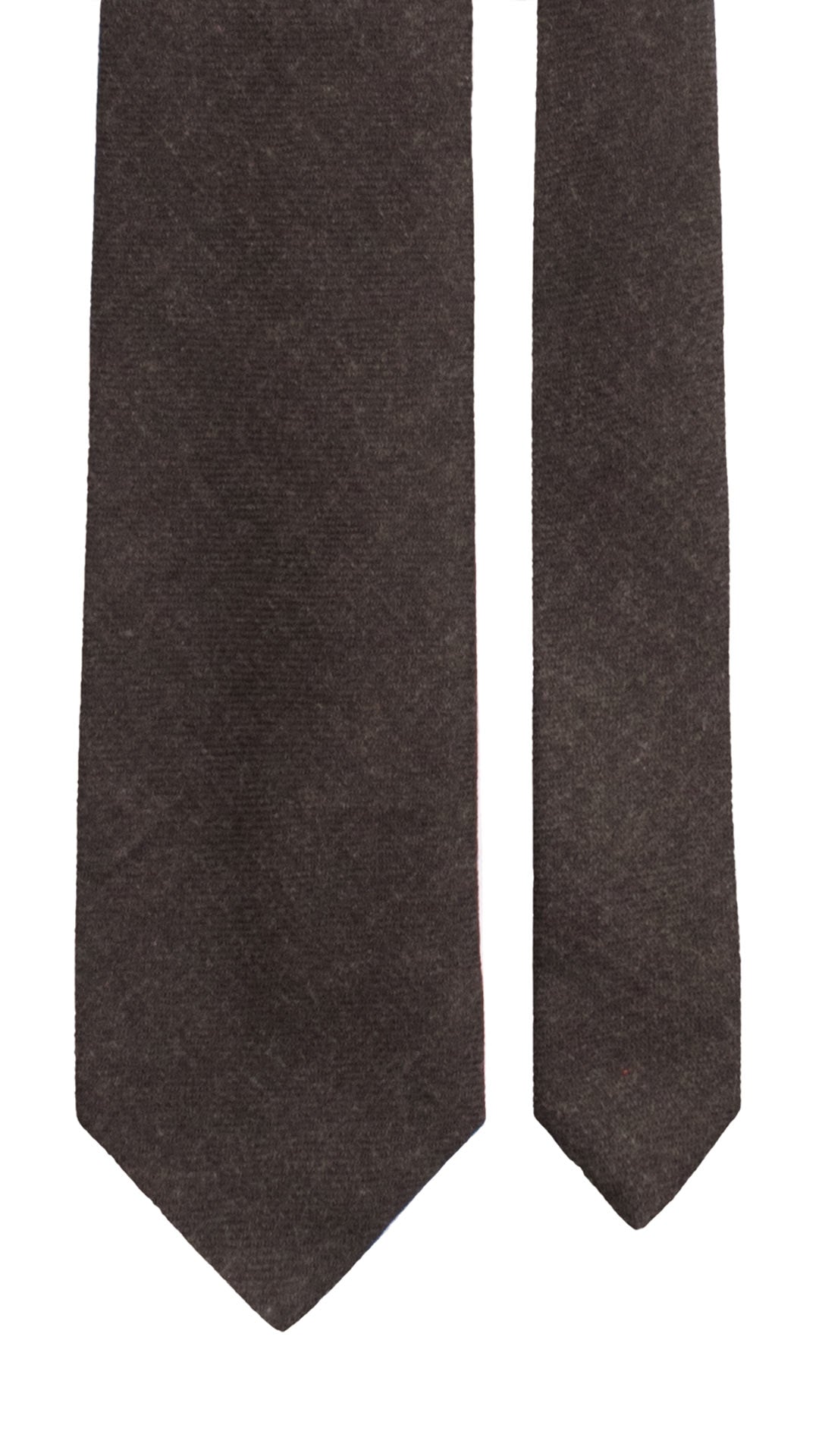 Cravatta di Lana Marrone Bruciato Tinta Unita L1260 Made in Italy Graffeo Cravatte Pala