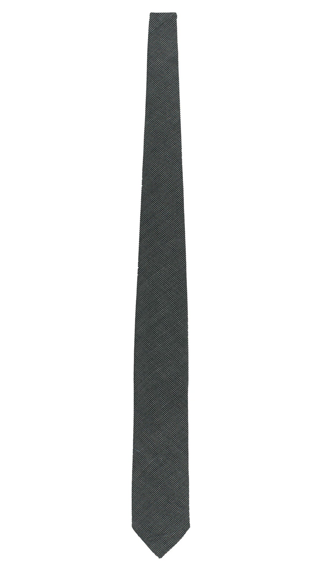 Cravatta di Lana Nera Fantasia Grigio L1307 Made in Italy Graffeo Cravatte Intera